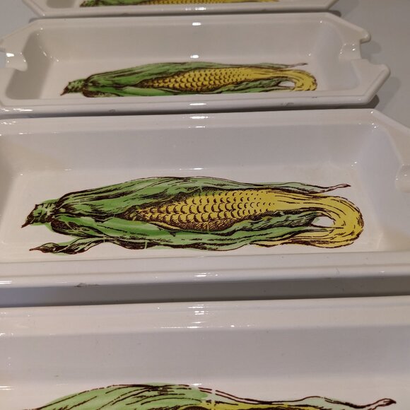 Vintage Ceramic Corn Cob Dishes – Set of 4 – Original JSC Design – 1970s - Picture 3 of 6